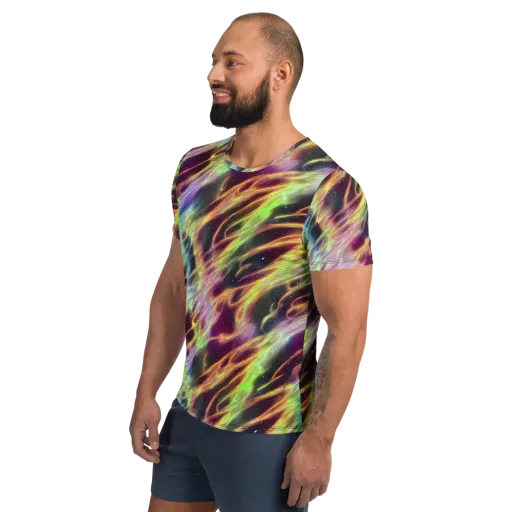 Supernova Silk on a Men's Athletic T-Shirt