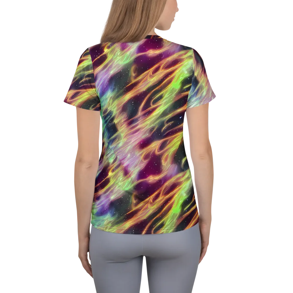 Supernova Silk on Women's Athletic T-Shirt — Back