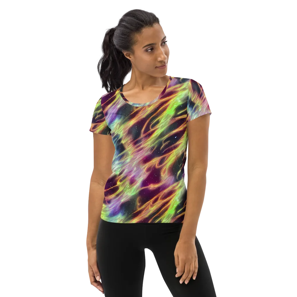 Supernova Silk on Women's Athletic T-Shirt — Front