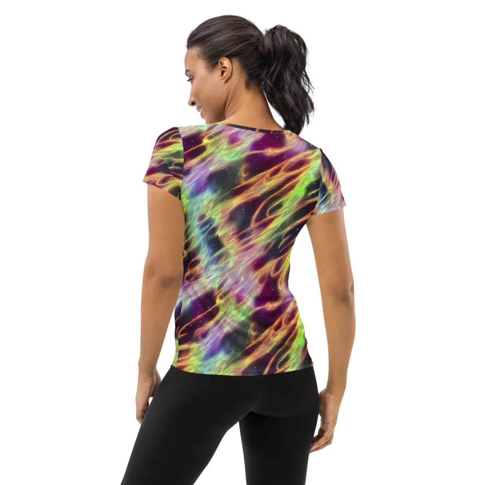 Supernova Silk on Women's Athletic T-Shirt — Back