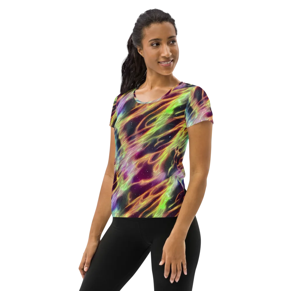 Supernova Silk on Women's Athletic T-Shirt — Left