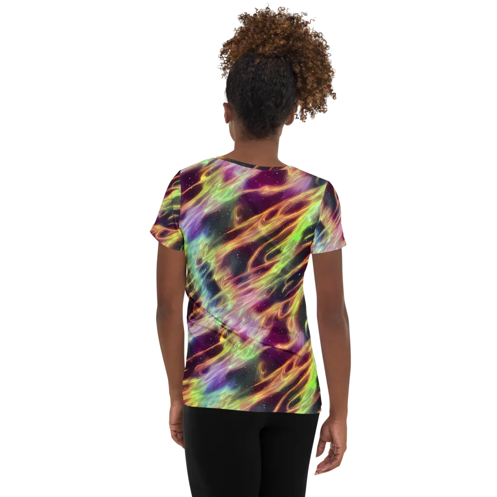 Supernova Silk on Women's Athletic T-Shirt — Back