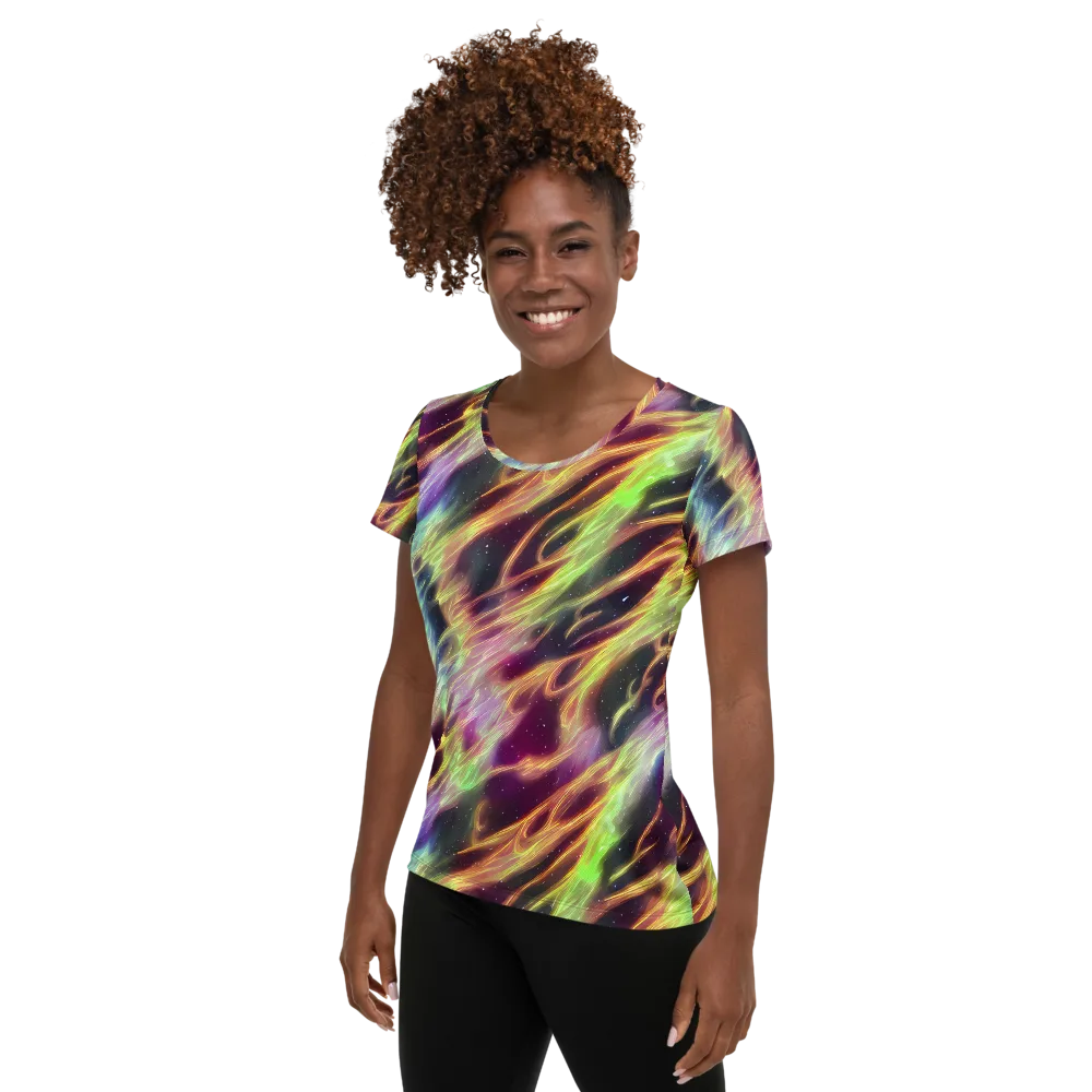 Supernova Silk on Women's Athletic T-Shirt — Left