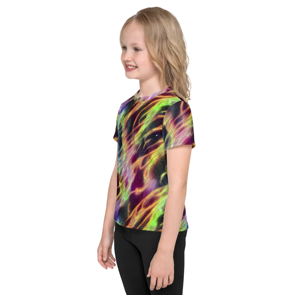 Supernova Silk on Kids Crew Neck T-Shirt — Left