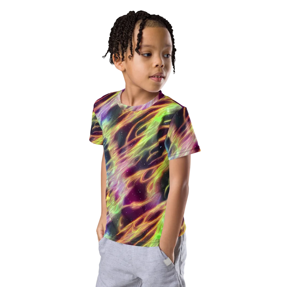 Supernova Silk on Kids Crew Neck T-Shirt — Left Front