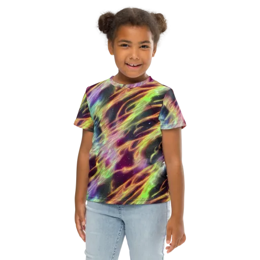 Supernova Silk on a Kids Crew Neck T-Shirt