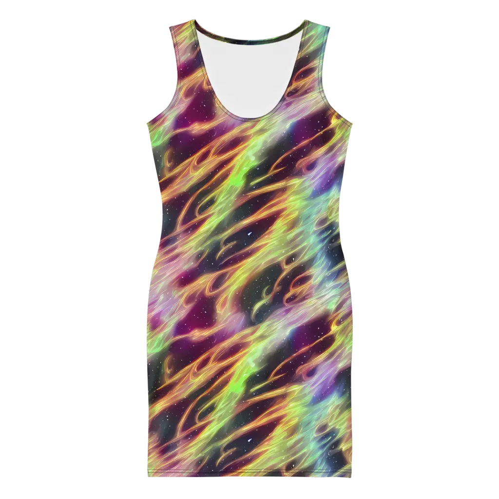 Supernova Silk on Bodycon Dress — Front