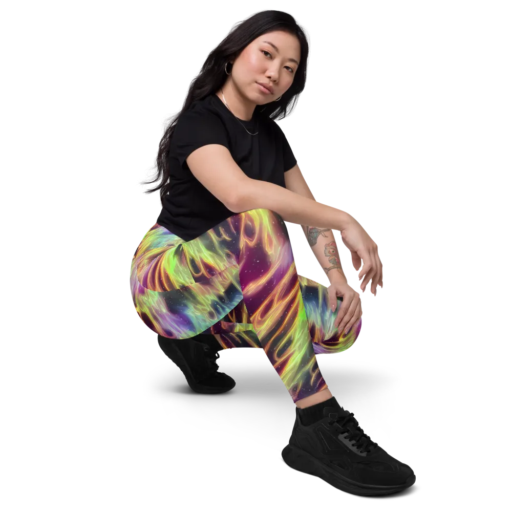 Supernova Silk on Leggings with Pockets — Right Front