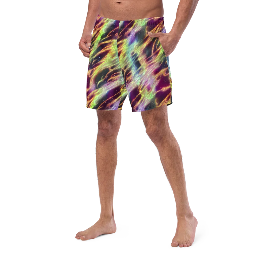 Supernova Silk on Swim Trunks — Left Front