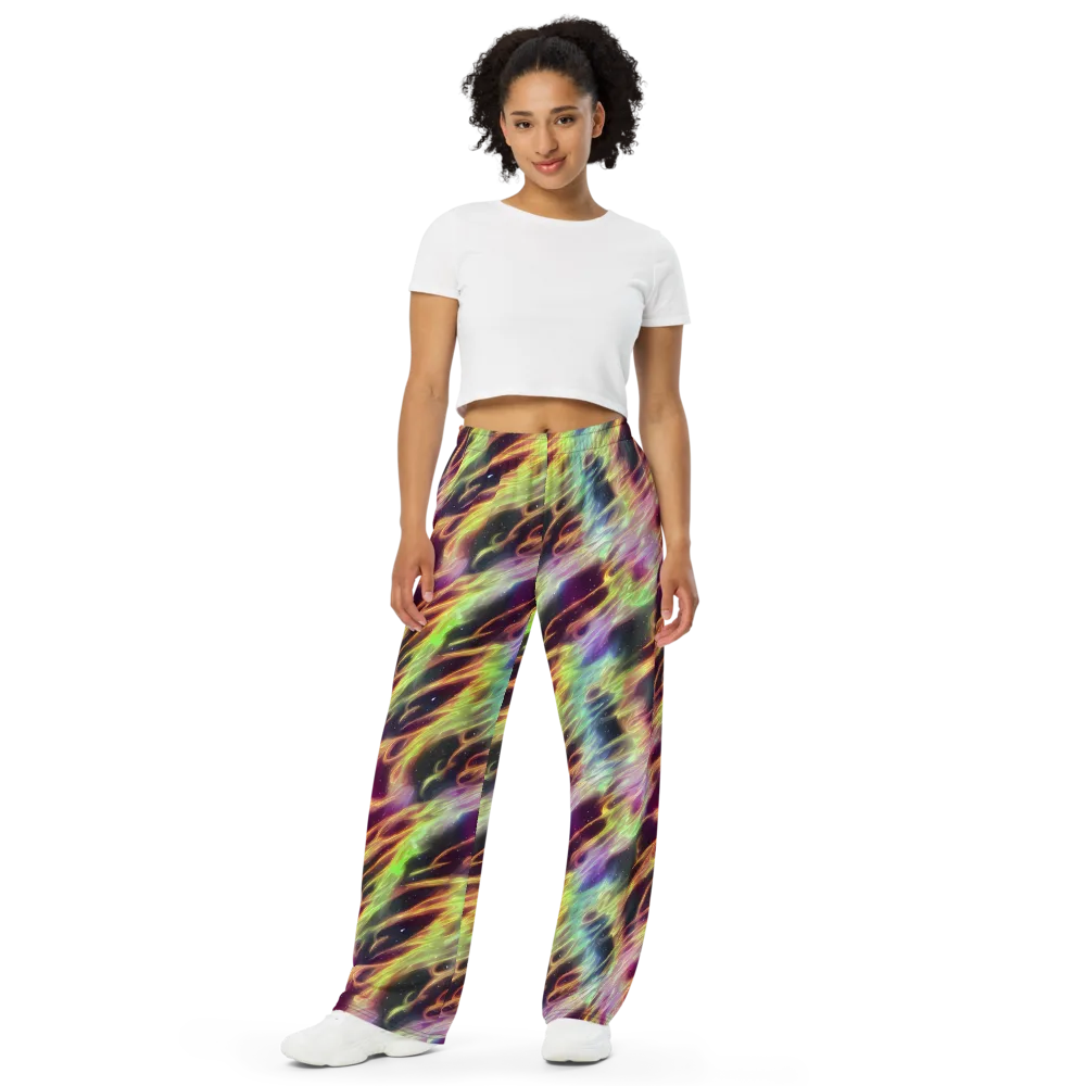 Supernova Silk on Wide-Leg Pants — Front
