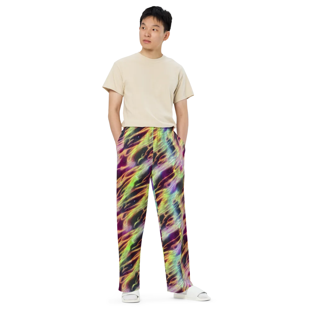 Supernova Silk on Wide-Leg Pants — Front