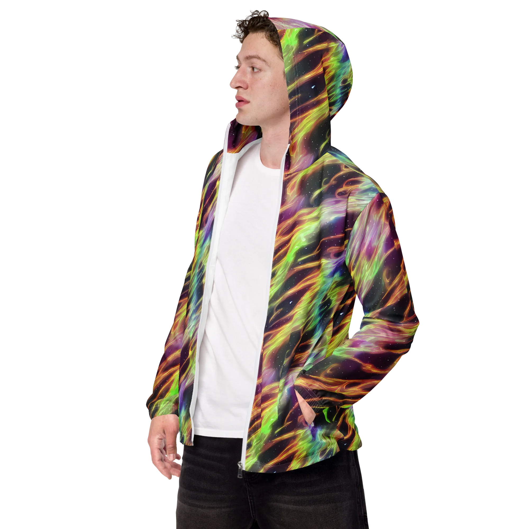 Supernova Silk on Men's Windbreaker — Left Front