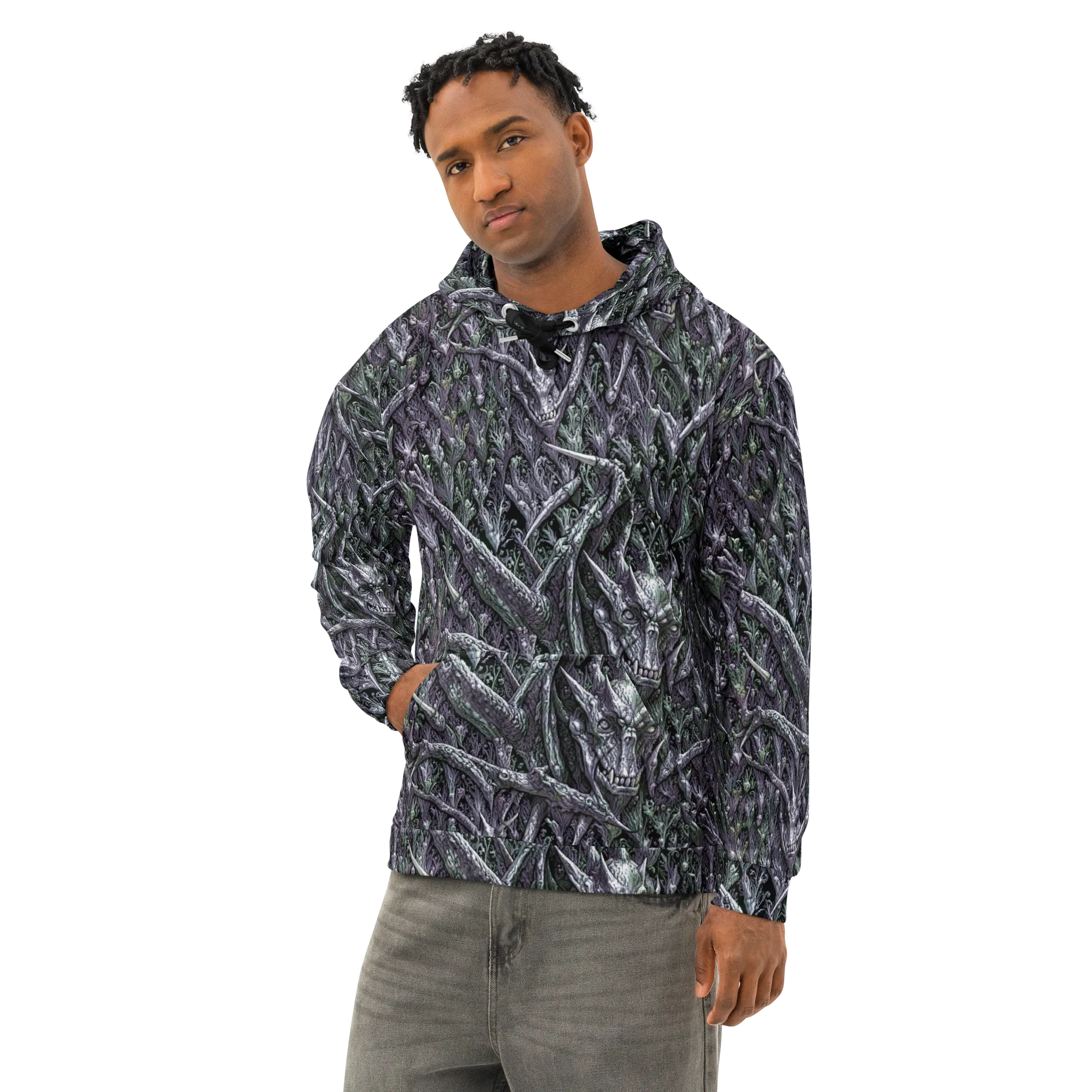 Thornbone Grove on Cotton Hoodie — Left Front