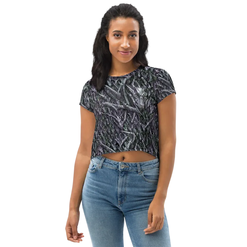 Thornbone Grove on Crop Tee — Front