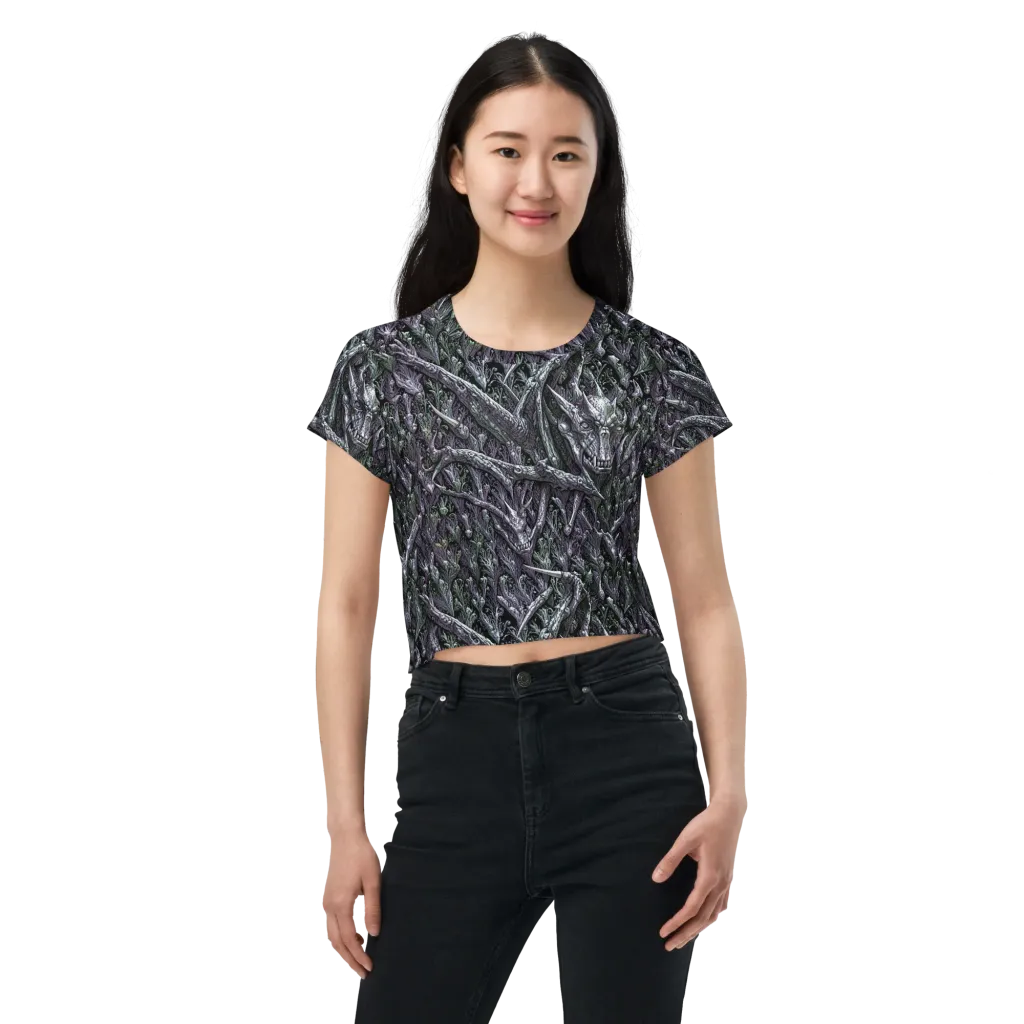 Thornbone Grove on Crop Tee — Front