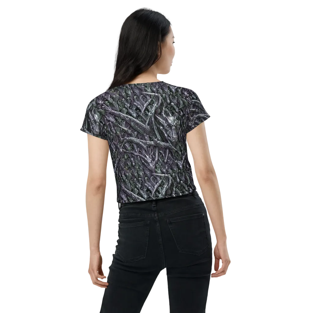 Thornbone Grove on Crop Tee — Back