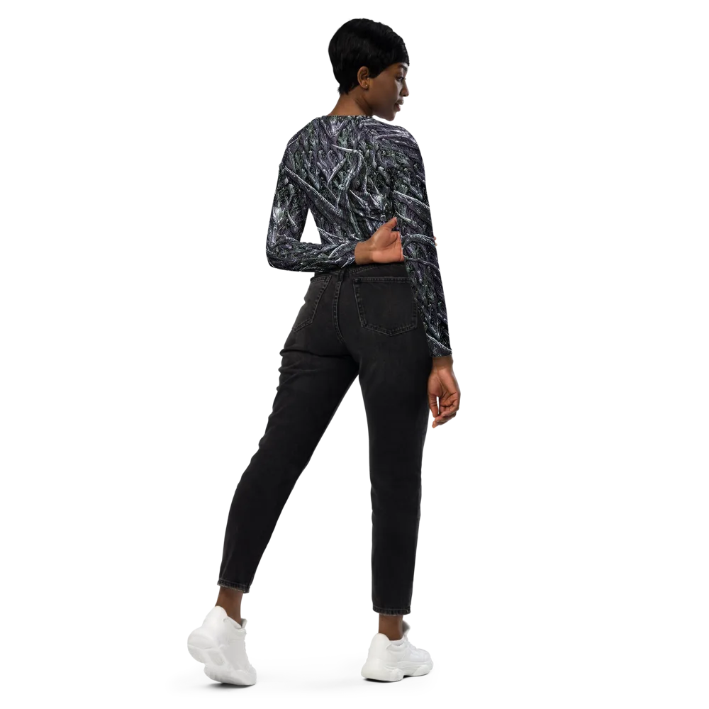 Thornbone Grove on Long Sleeve Crop Top — Right Back