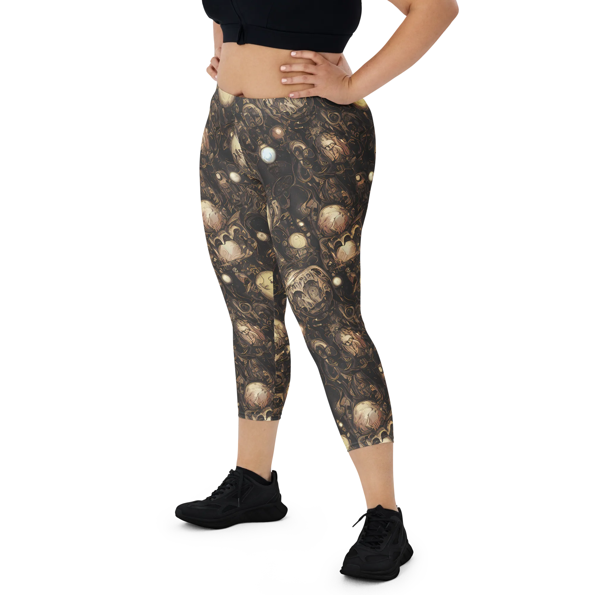 Gilded Eclipse on Capri Leggings — Front