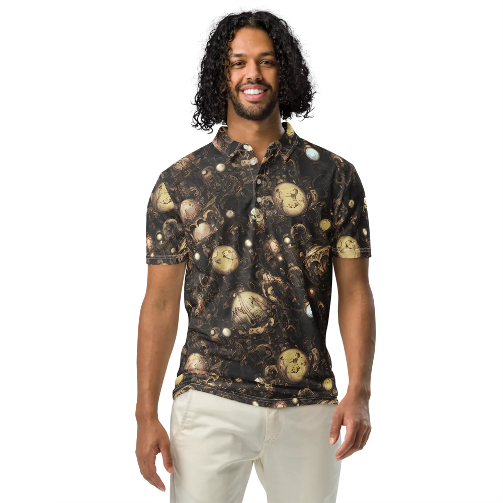 Gilded Eclipse on Men's Slim Fit Polo Shirt — Front