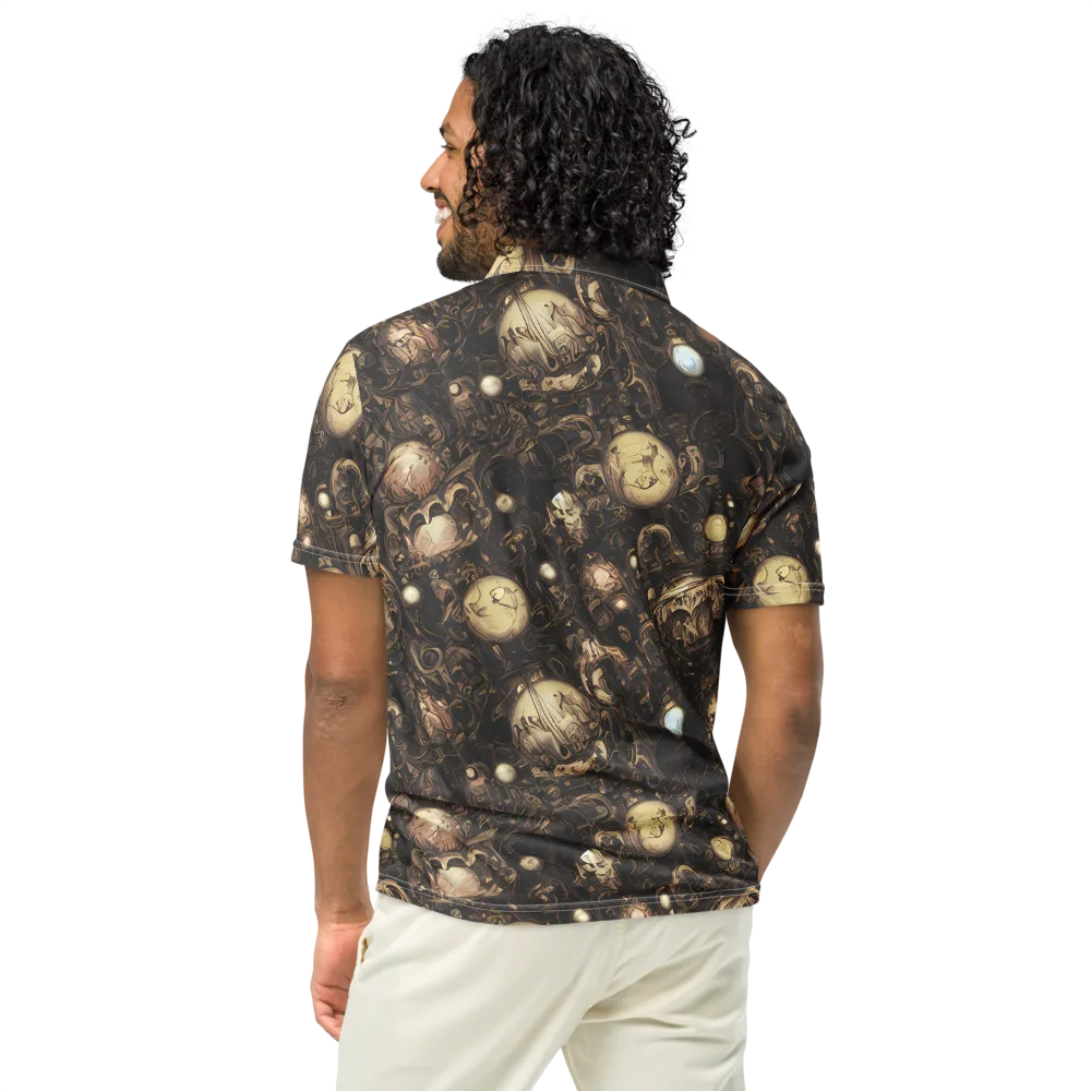 Gilded Eclipse on Men's Slim Fit Polo Shirt — Back