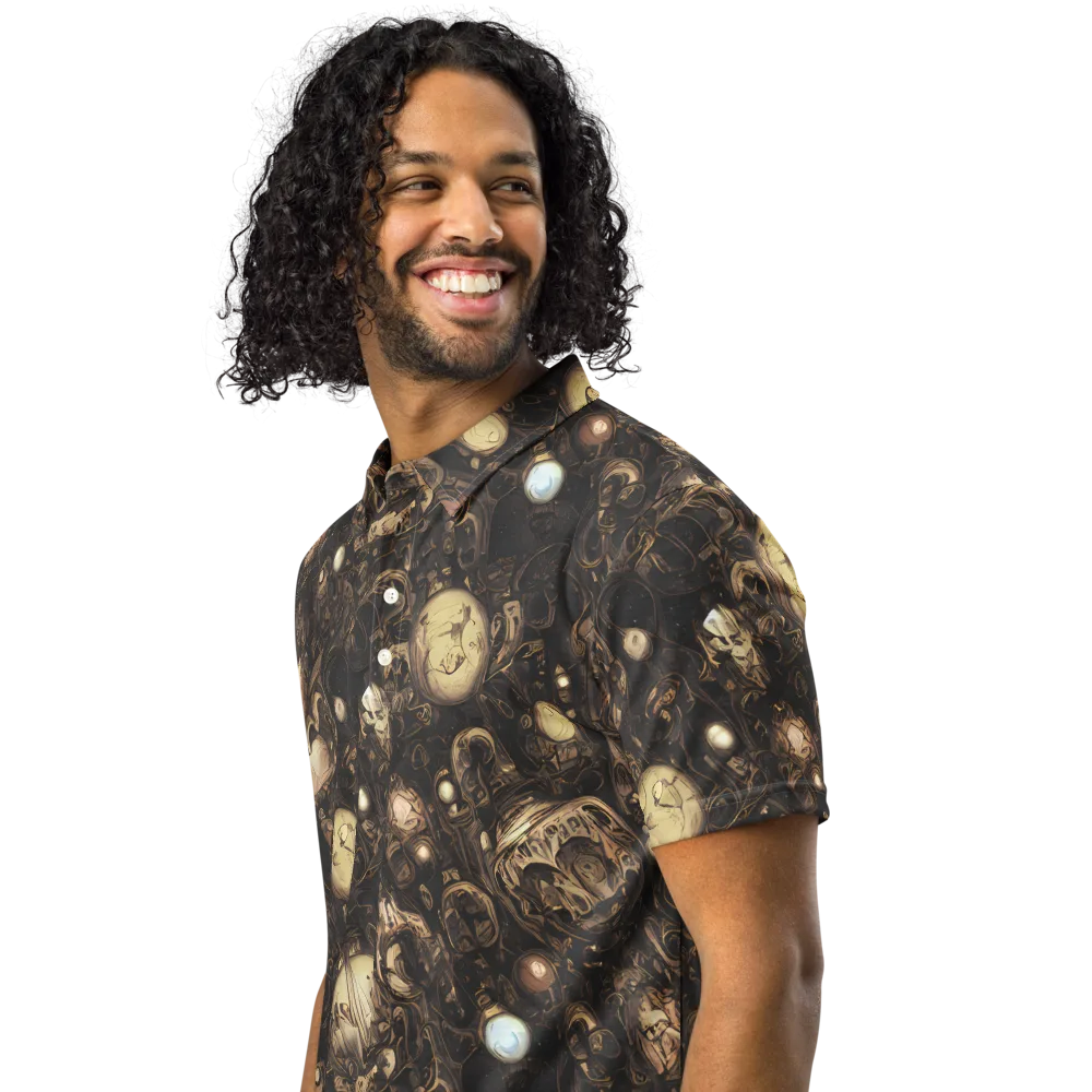 Gilded Eclipse on Men's Slim Fit Polo Shirt — Left Front