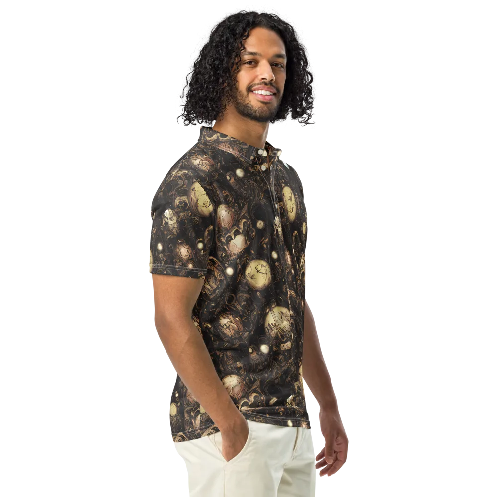 Gilded Eclipse on Men's Slim Fit Polo Shirt — Right Front