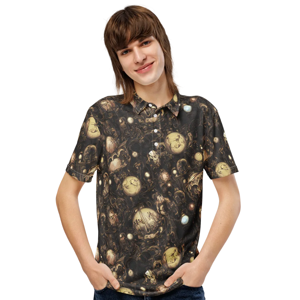 Gilded Eclipse on Men's Slim Fit Polo Shirt — Front