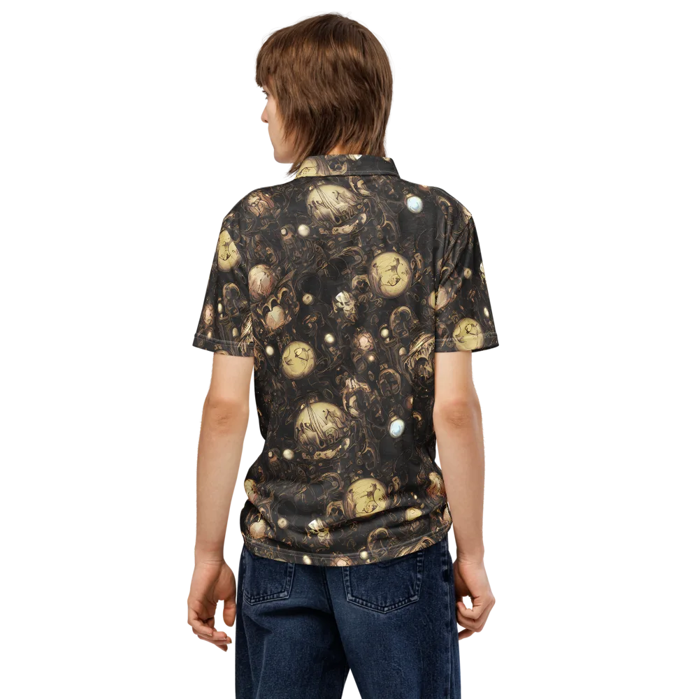 Gilded Eclipse on Men's Slim Fit Polo Shirt — Back