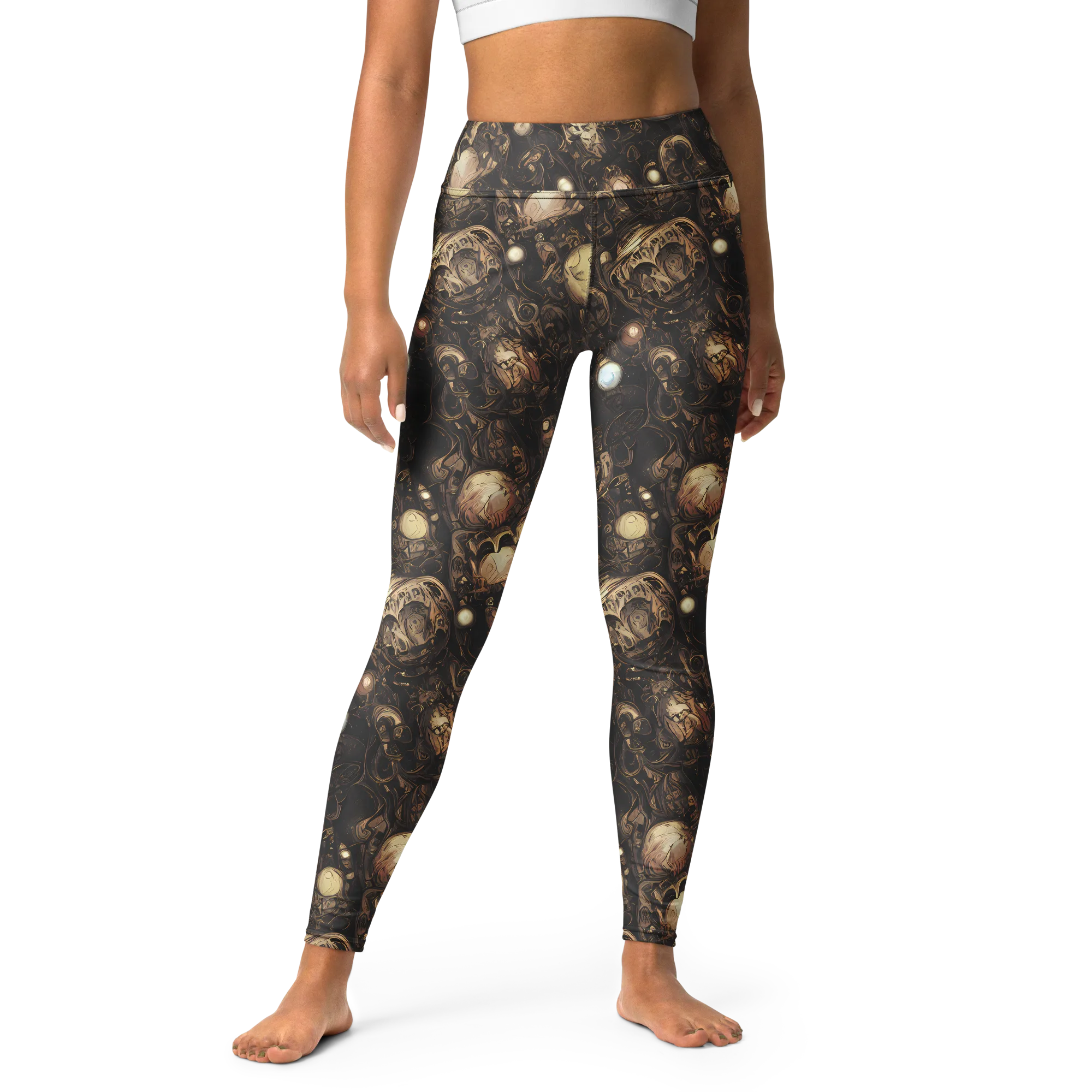 Gilded Eclipse on Yoga Leggings — Front