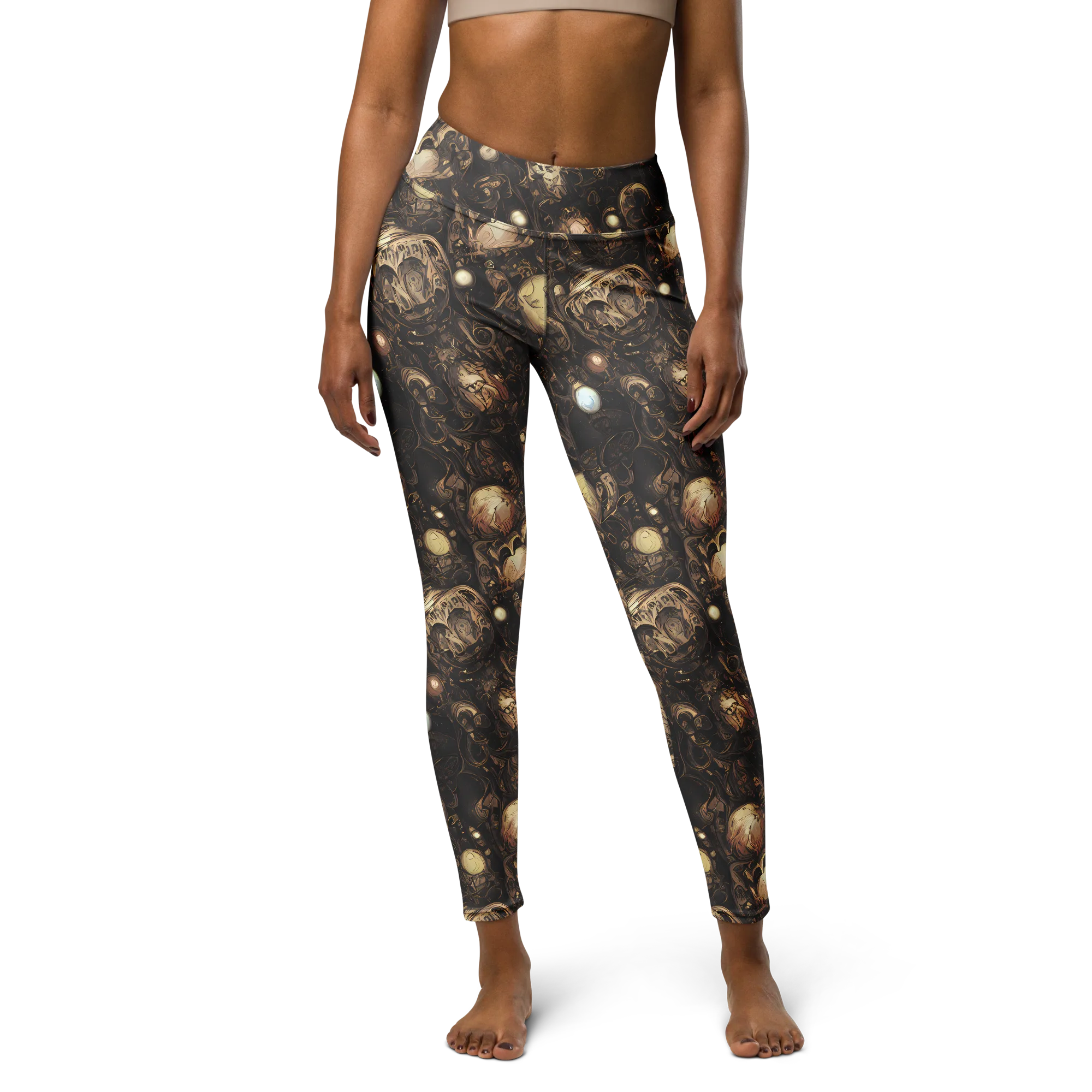 Gilded Eclipse on Yoga Leggings — Front