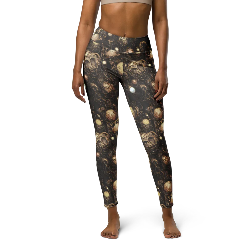 Gilded Eclipse on Yoga Leggings — Front