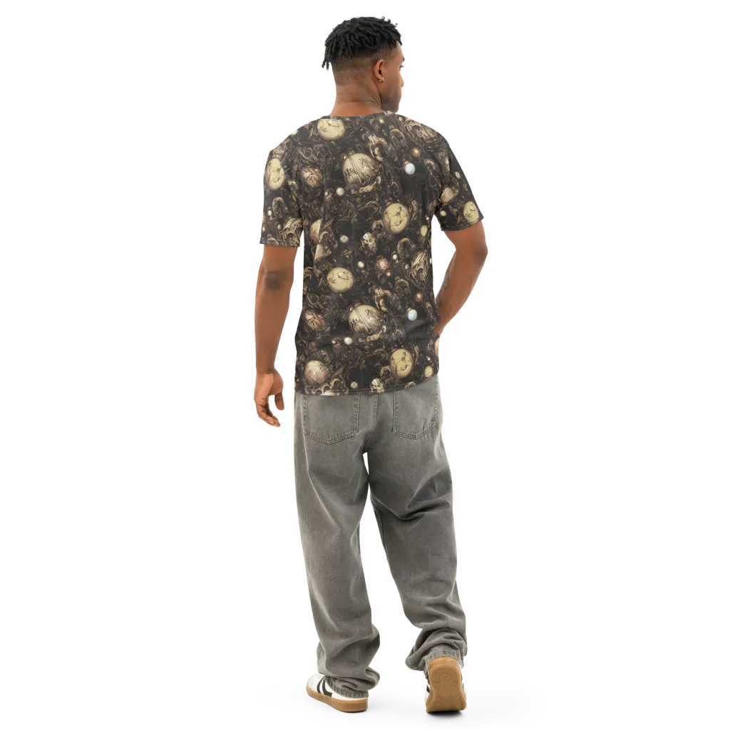 Gilded Eclipse on Men's Cotton Crew Neck T-Shirt — Back