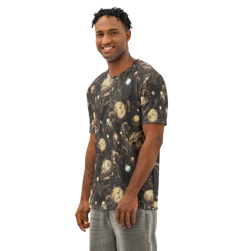 Gilded Eclipse on Men's Cotton Crew Neck T-Shirt — Left Front