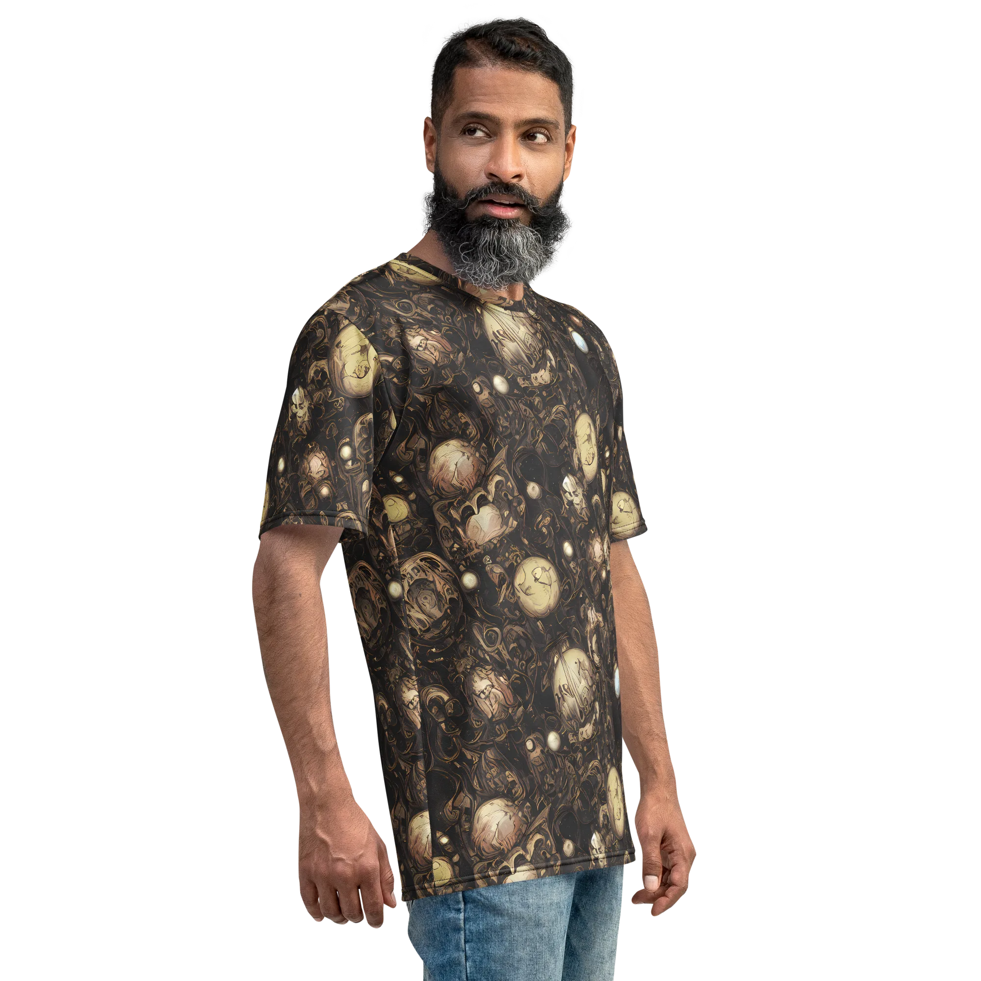 Gilded Eclipse on Men's Crew Neck T-Shirt — Right