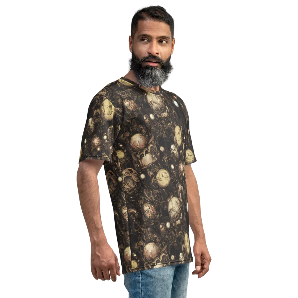 Gilded Eclipse on Men's Crew Neck T-Shirt — Right