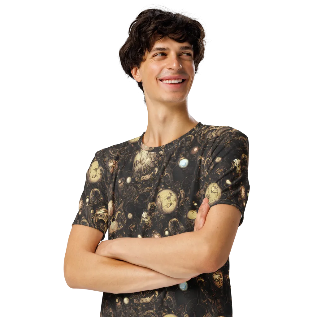 Gilded Eclipse on Men's Crew Neck T-Shirt — Left Front