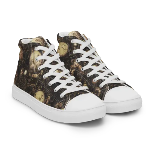 Gilded Eclipse on a Men's High Top Canvas Shoes
