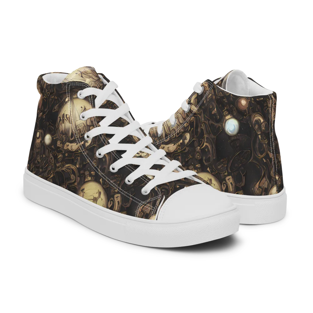 Gilded Eclipse on Men's High Top Canvas Shoes — Right