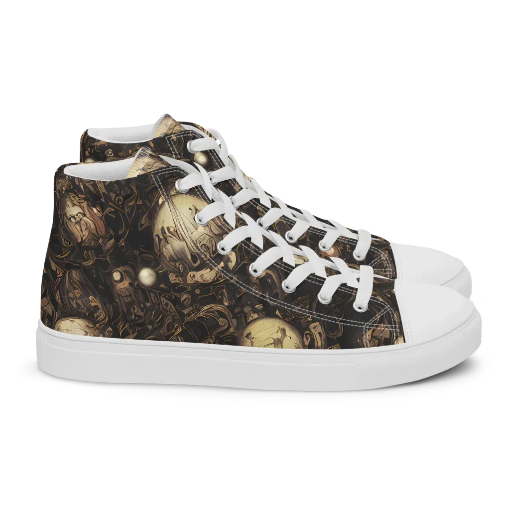 Gilded Eclipse on Women's High Top Canvas Shoes — Right