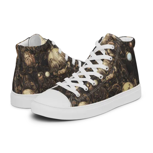 Gilded Eclipse on a Women's High Top Canvas Shoes