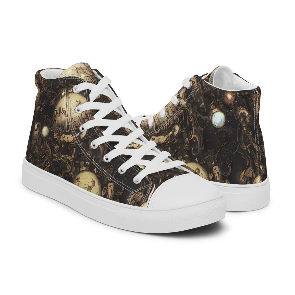 Gilded Eclipse on Women's High Top Canvas Shoes — Right
