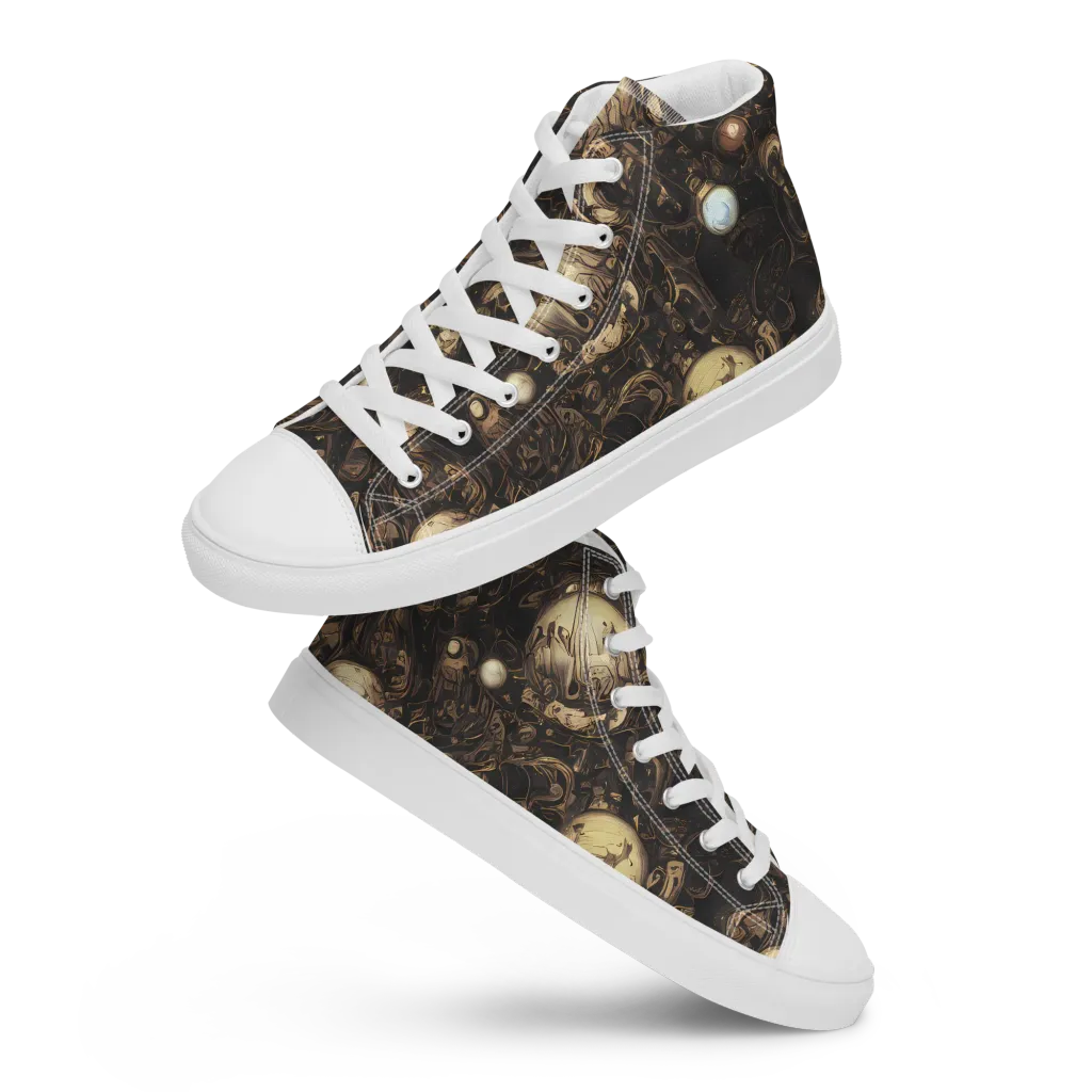 Gilded Eclipse on Women's High Top Canvas Shoes — Front