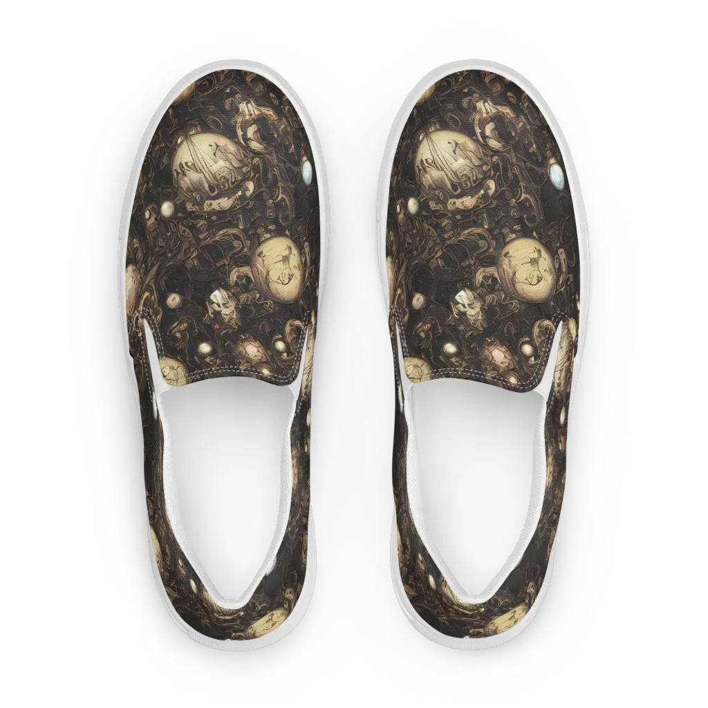 Gilded Eclipse on Men's Slip-On Canvas Shoes — Front