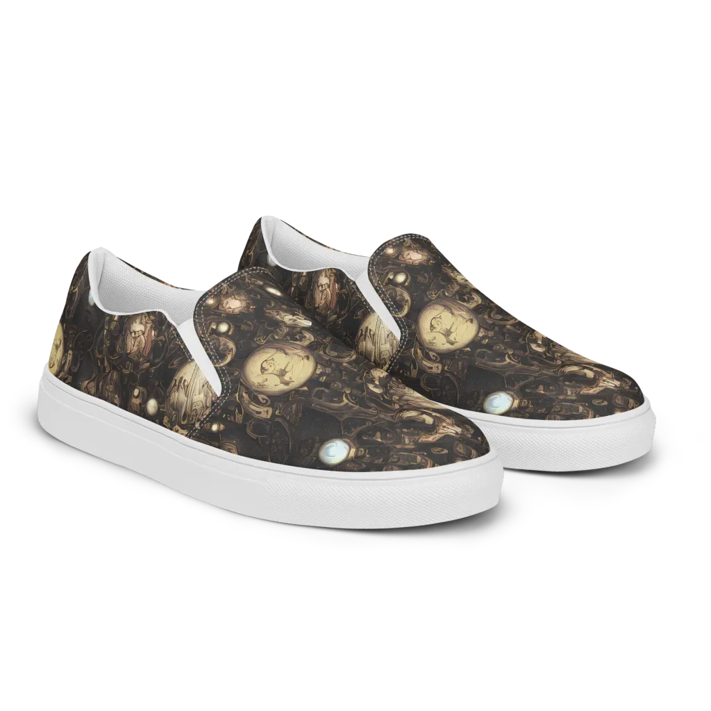 Gilded Eclipse on Men's Slip-On Canvas Shoes — Right Front