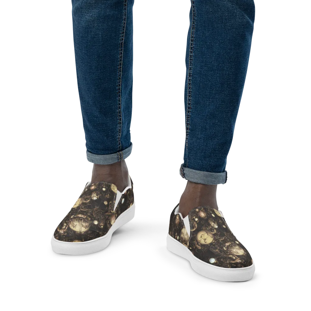 Gilded Eclipse on Men's Slip-On Canvas Shoes — Front