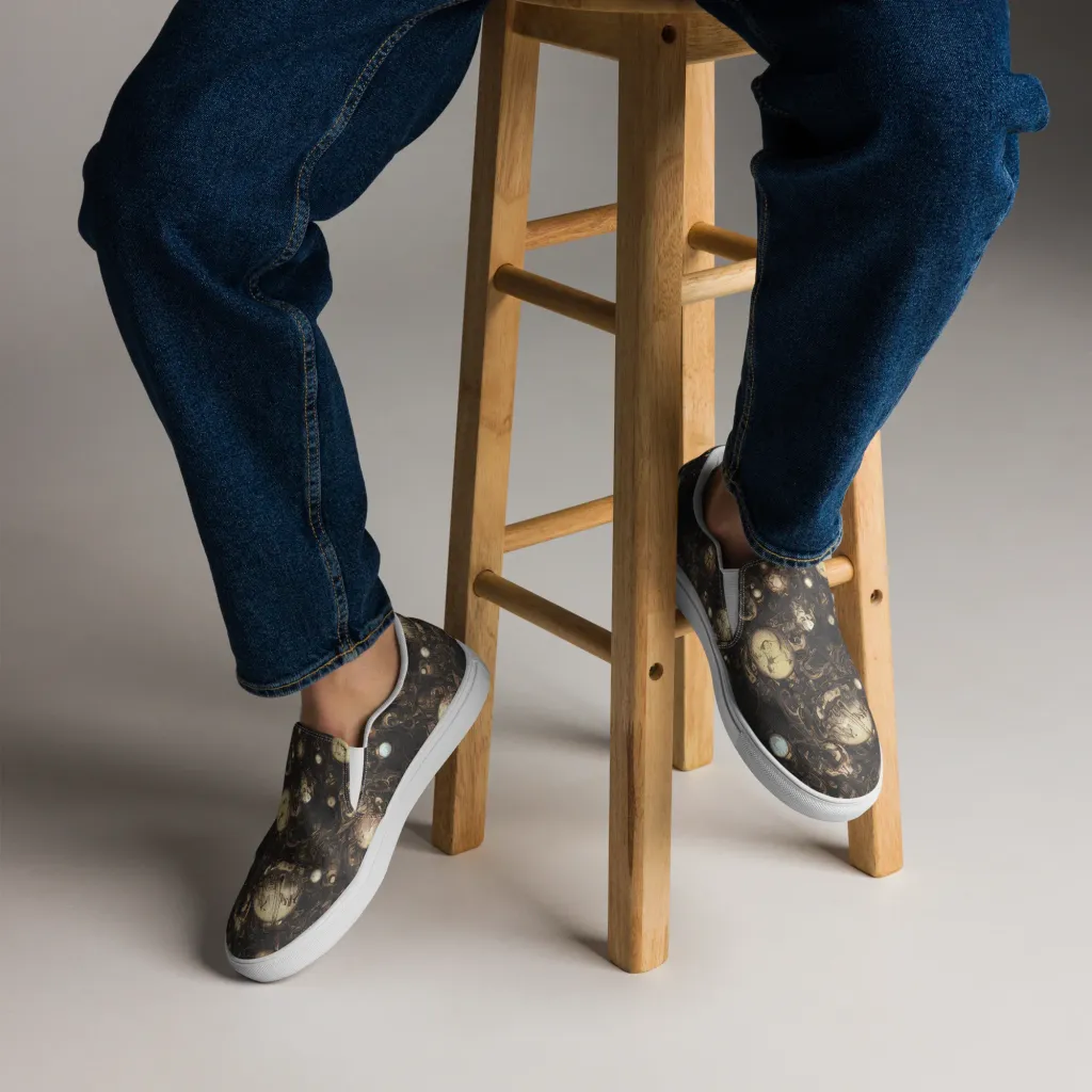 Gilded Eclipse on Men's Slip-On Canvas Shoes — Front
