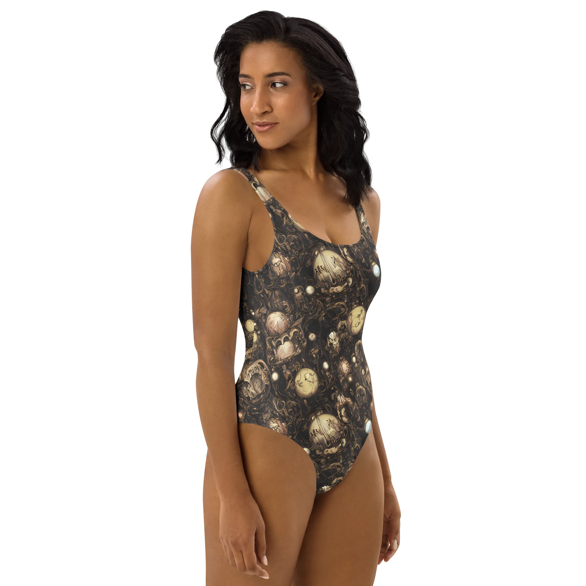 Gilded Eclipse on One-Piece Swimsuit — Right