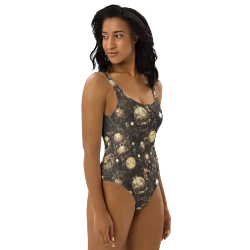 Gilded Eclipse on a One-Piece Swimsuit