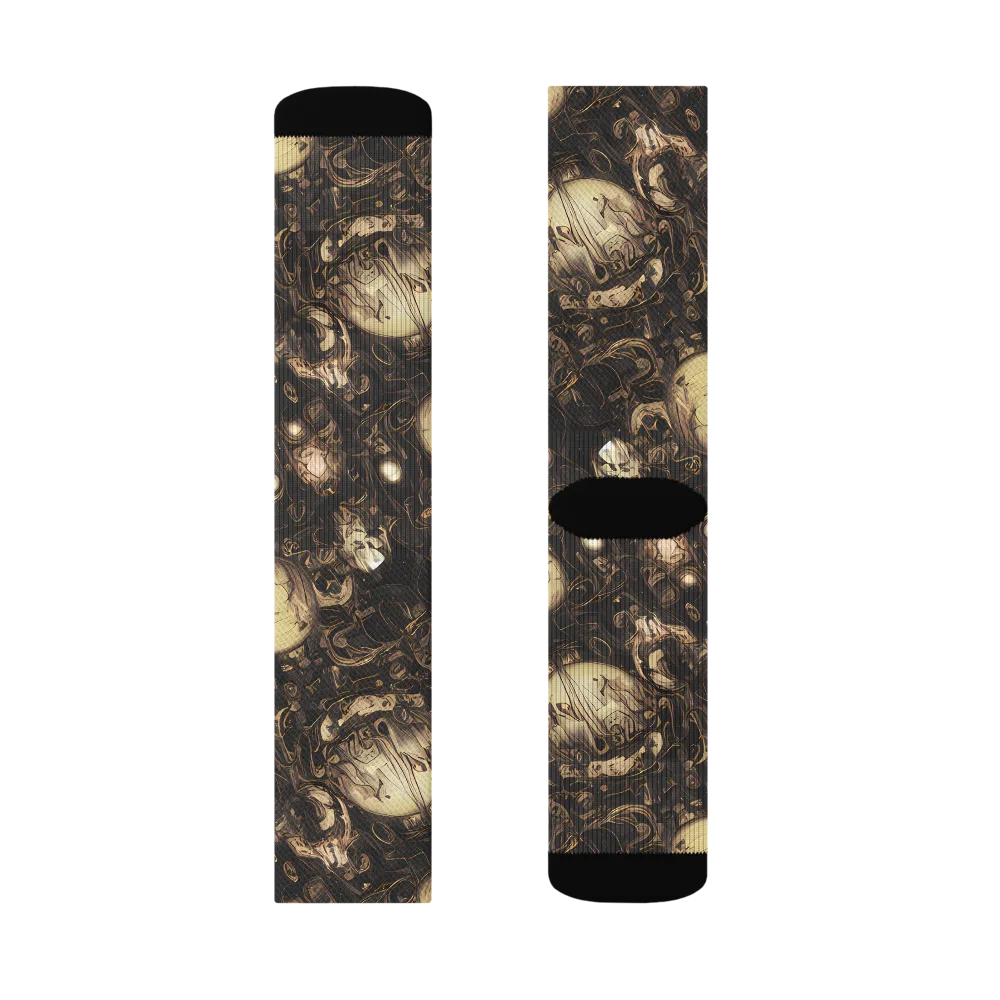 Gilded Eclipse on Socks — Left Sock