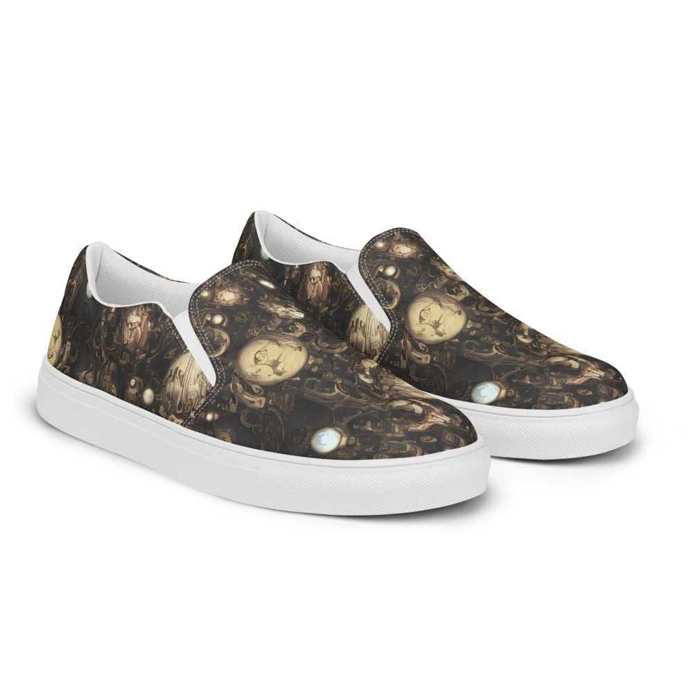 Gilded Eclipse on Women's Slip-On Canvas Shoes — Right Front